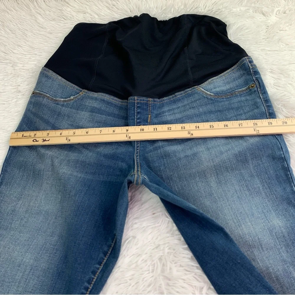 Isabel maternity crop skinny jeans crossover panel‎